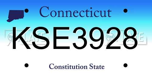 KSE3928 Connecticut License Plate