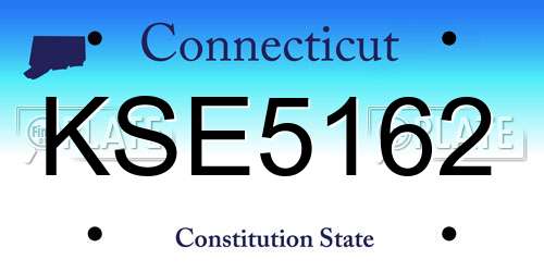 KSE5162 Connecticut License Plate