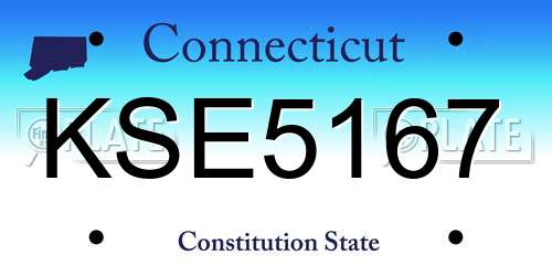 KSE5167 Connecticut License Plate