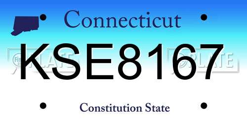 KSE8167 Connecticut License Plate