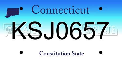 KSJ0657 Connecticut License Plate