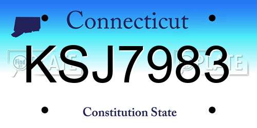 KSJ7983 Connecticut License Plate