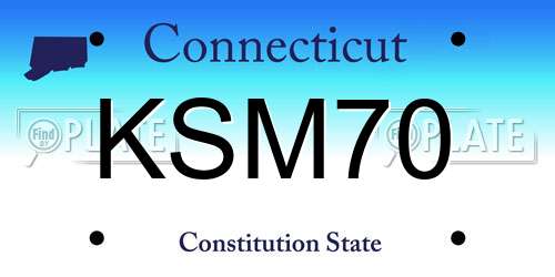 KSM70 Connecticut License Plate
