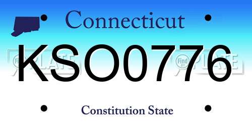 KSO0776 Connecticut License Plate