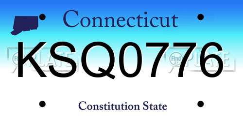 KSQ0776 Connecticut License Plate