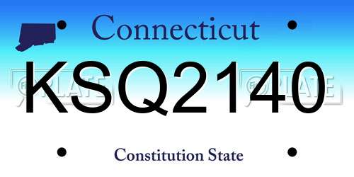 KSQ2140 Connecticut License Plate