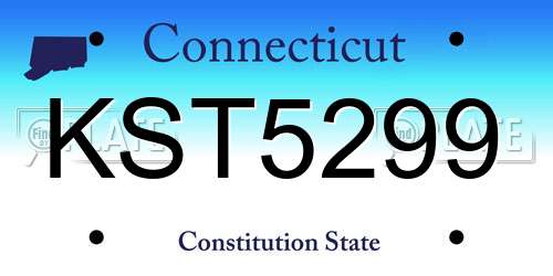 KST5299 Connecticut License Plate