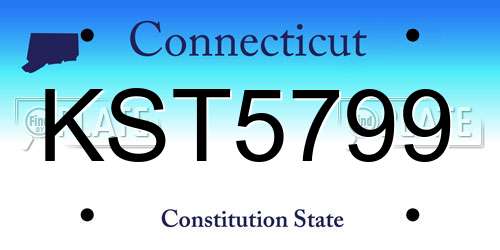 KST5799 Connecticut License Plate