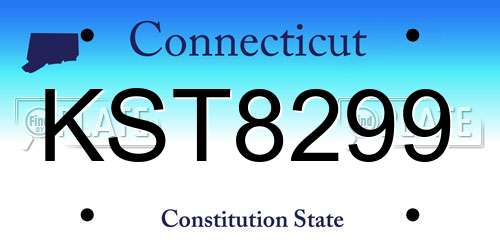 KST8299 Connecticut License Plate
