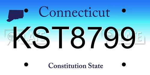 KST8799 Connecticut License Plate