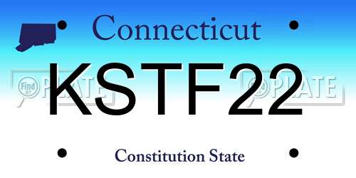 KSTF22 Connecticut License Plate