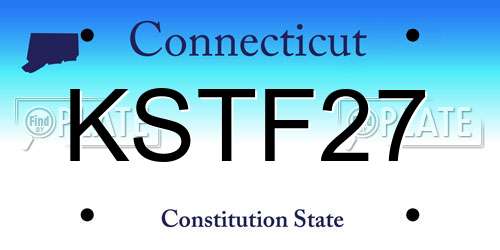KSTF27 Connecticut License Plate