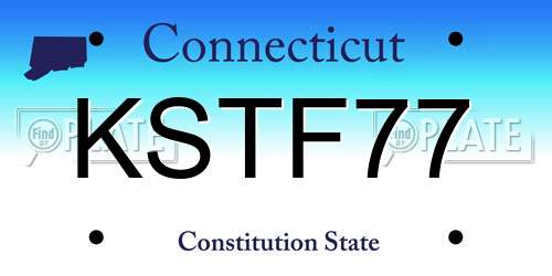 KSTF77 Connecticut License Plate