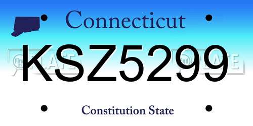 KSZ5299 Connecticut License Plate
