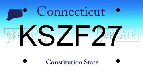 KSZF27 Connecticut License Plate