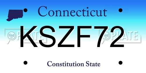 KSZF72 Connecticut License Plate