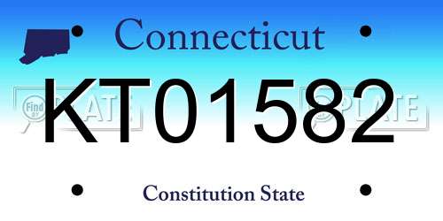 KT01582 Connecticut License Plate