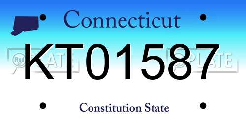 KT01587 Connecticut License Plate