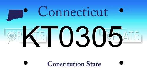 KT0305 Connecticut License Plate