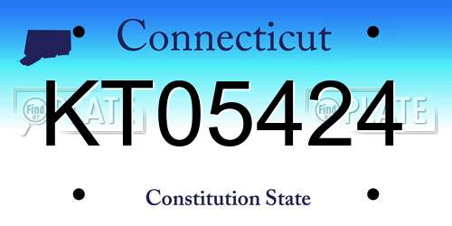 KT05424 Connecticut License Plate