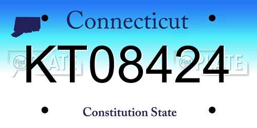 KT08424 Connecticut License Plate