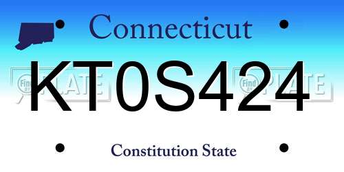KT0S424 Connecticut License Plate