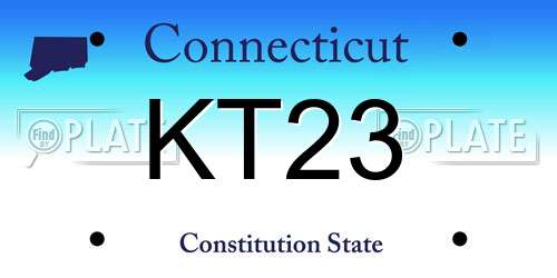 KT23 Connecticut License Plate