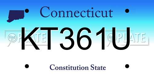 KT361U Connecticut License Plate