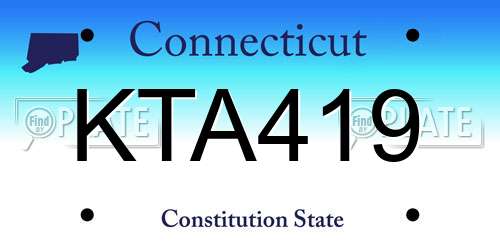 KTA419 Connecticut License Plate
