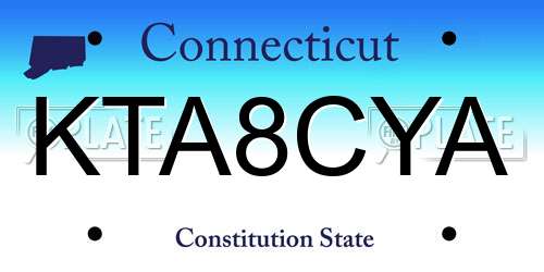 KTA8CYA Connecticut License Plate