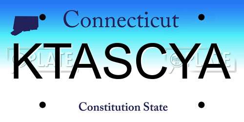 KTASCYA Connecticut License Plate