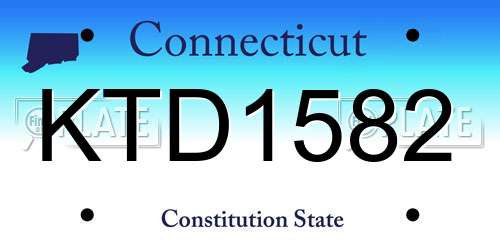 KTD1582 Connecticut License Plate