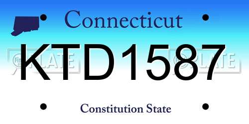 KTD1587 Connecticut License Plate