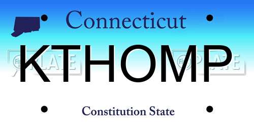 KTHOMP Connecticut License Plate