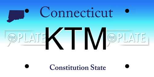 KTM Connecticut License Plate