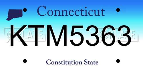 KTM5363 Connecticut License Plate