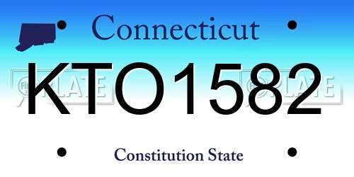 KTO1582 Connecticut License Plate