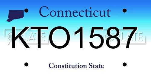 KTO1587 Connecticut License Plate