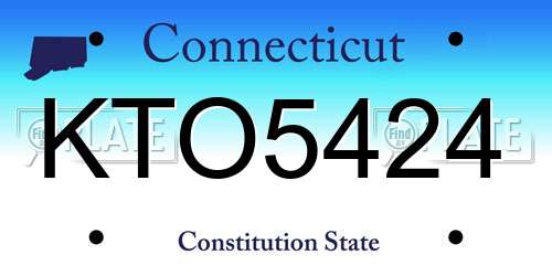 KTO5424 Connecticut License Plate