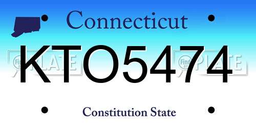 KTO5474 Connecticut License Plate