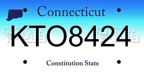 KTO8424 Connecticut License Plate