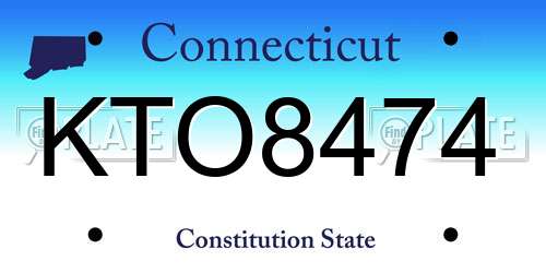 KTO8474 Connecticut License Plate