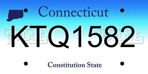 KTQ1582 Connecticut License Plate