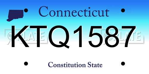 KTQ1587 Connecticut License Plate