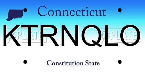 KTRNQLO Connecticut License Plate