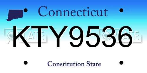 KTY9536 Connecticut License Plate