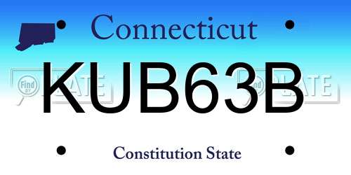 KUB63B Connecticut License Plate
