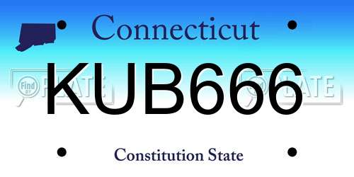 KUB666 Connecticut License Plate