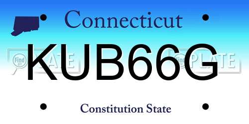 KUB66G Connecticut License Plate