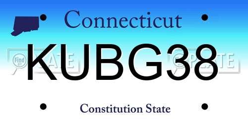 KUBG38 Connecticut License Plate